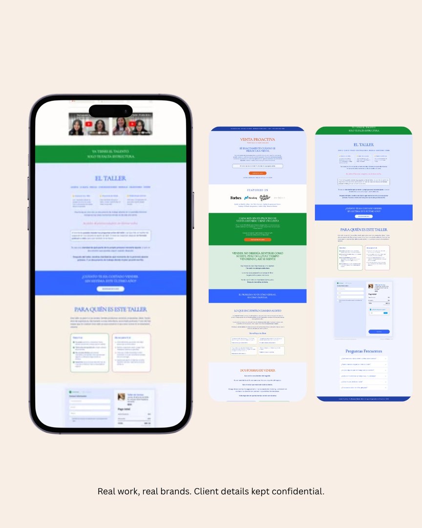 Sales page design · Sales workshop